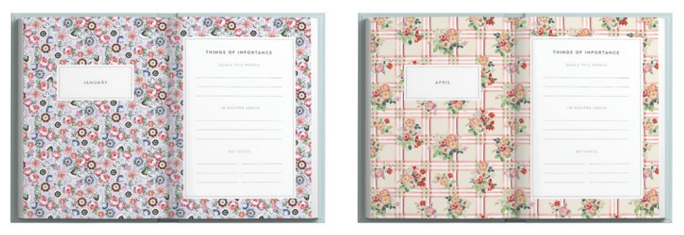 Cath Kidston A5 Soft Cover Diary-Floral Navy