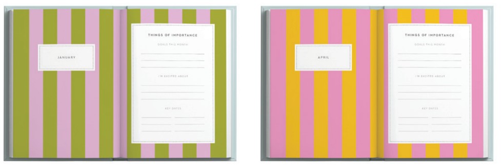 Kaleido A5 Hard Cover Diary-Blue and Orange Stripe