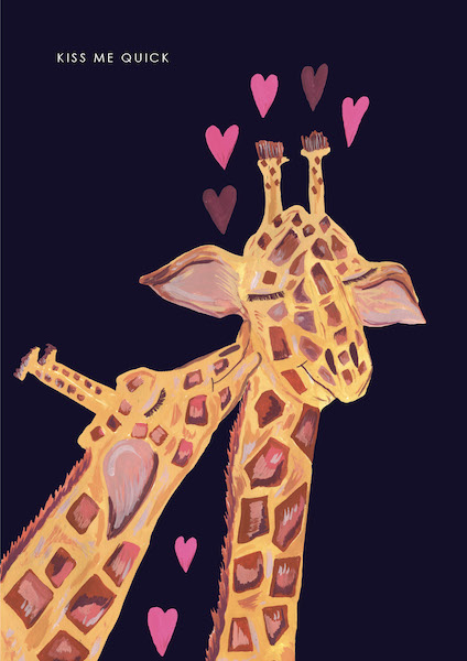 Card-Giraffe Kiss