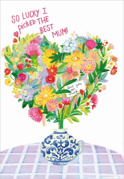 Card-Mum Flower Heart