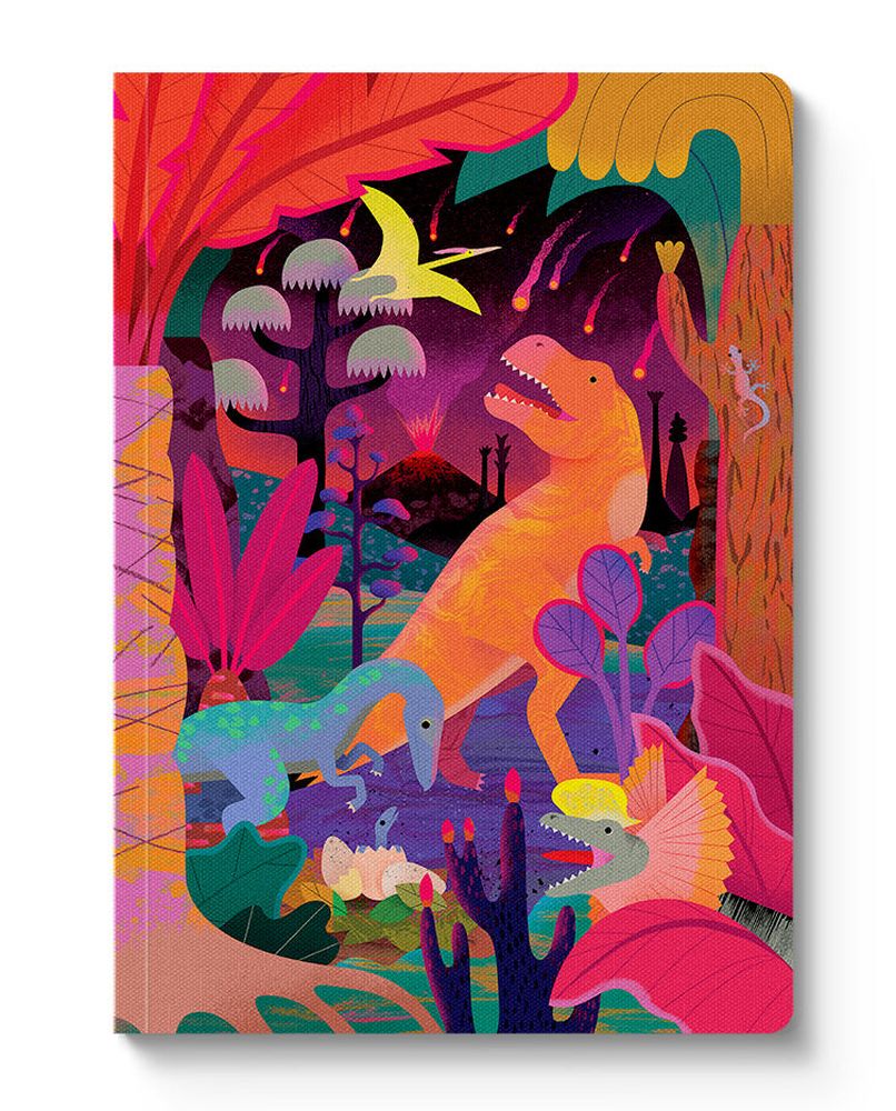 Kaleido A5 Textured Soft Cover Notebook-Prehistoric Carnivores  