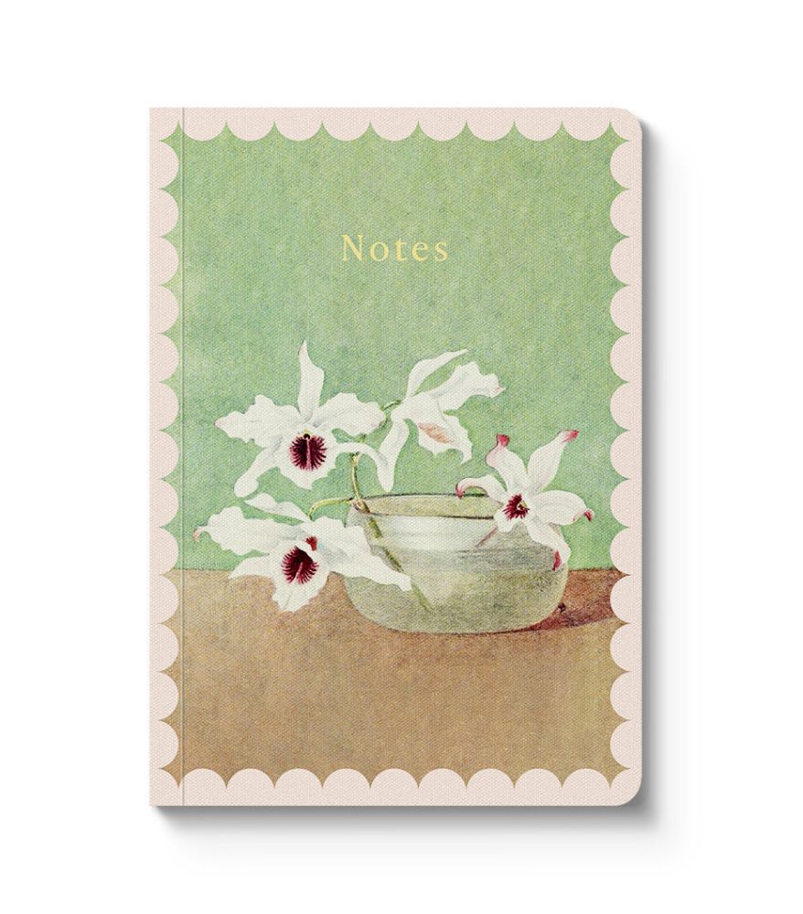 Kaleido A6 Textured Soft Cover Notebook-White Orchid in Water  