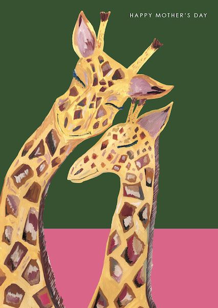 Card-Giraffe and Child