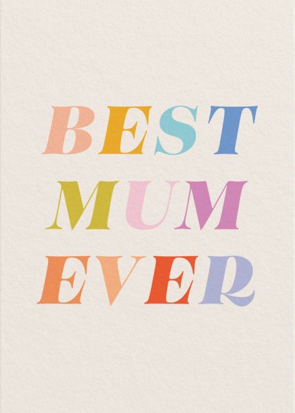 Card-Best Mum Ever Typography