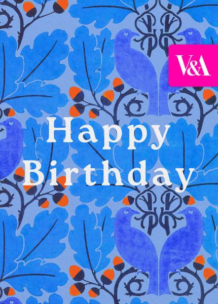 Foil Card-Floral Blue Oak