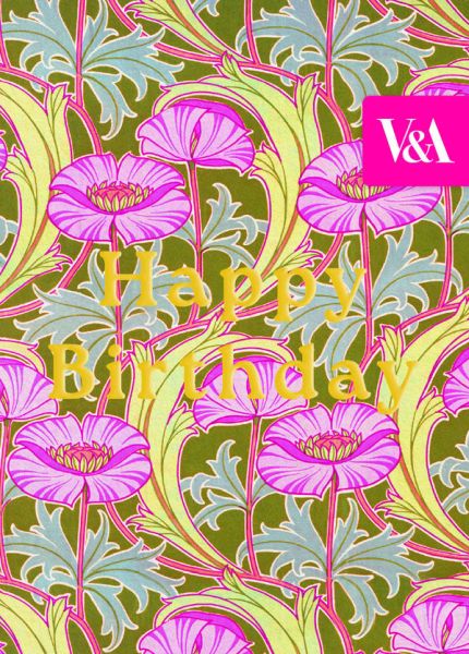 Foil Card-Floral Pink Poppies