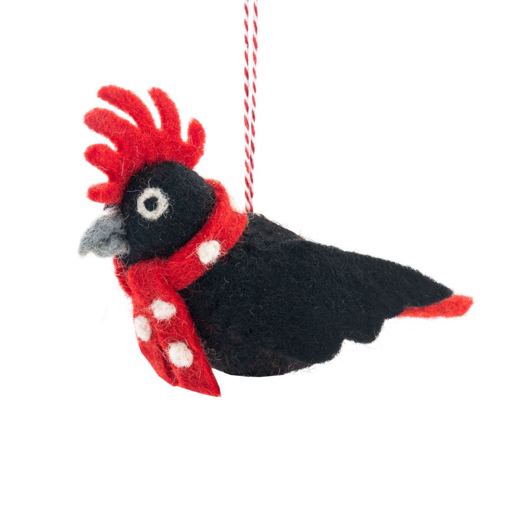 Charity Decoration-Felt Black Cockatoo Carter