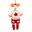 Decoration-Felt Mouse Micah Red
