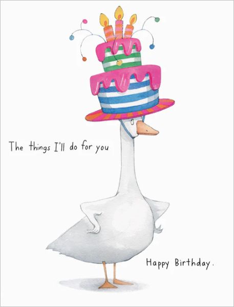 Card-Goose Cake Hat Birthday