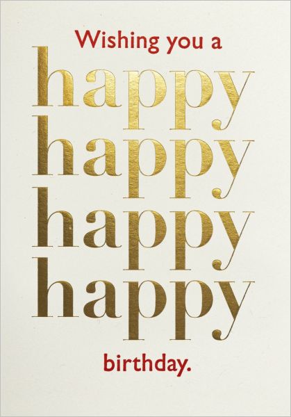 Mini Card-Gold Happy Happy Birthday