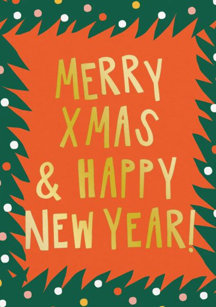 Foil Card-Merry Xmas Typographic 