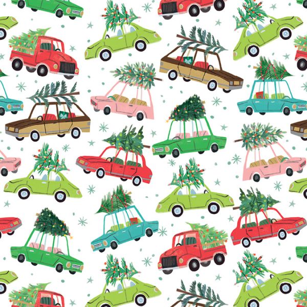 Wrap-Christmas Cars With Trees