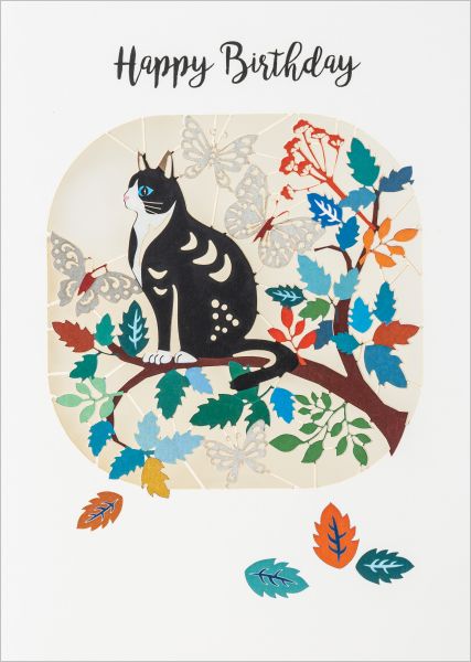 Laser Cut Card-Birthday Cat
