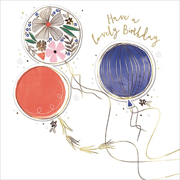 Embossed Card-Birthday Balloons