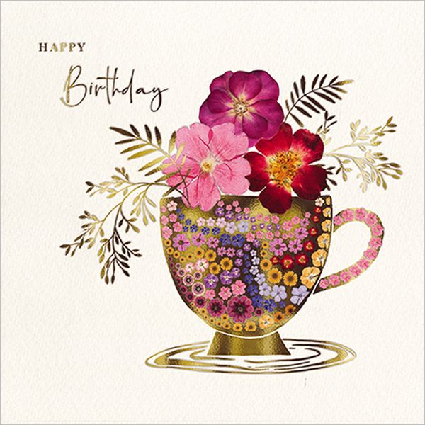 Foil Card-Cup of Flowers