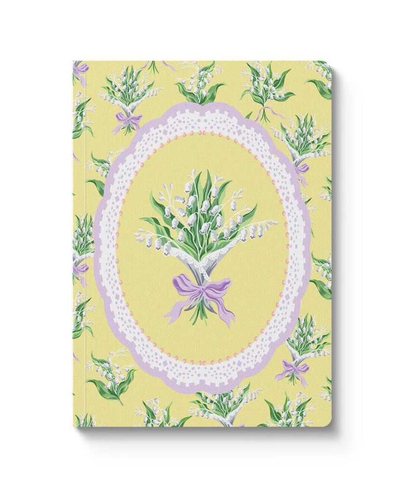 A6 Textured Soft Cover Notebook-Yellow Lily of the Valley Vignette