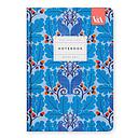 V&A A5 Premium Hard Cover Notebook-Neon Floral Blue Birds