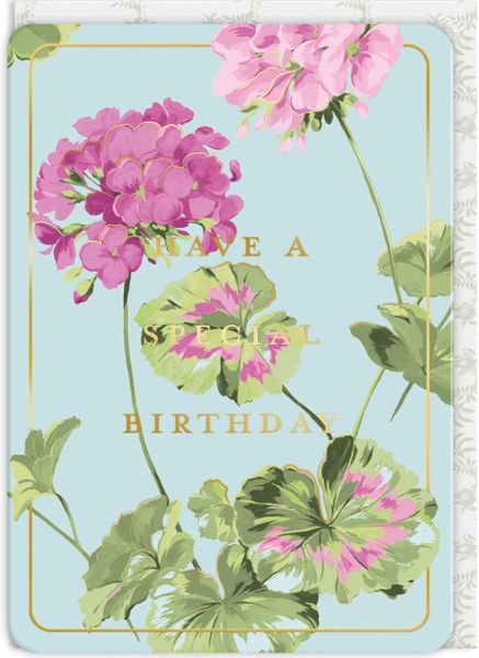 Laura Ashley Foil Card-Geranium