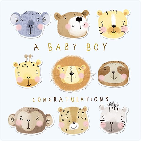 Foil Card-Baby Boy Congratulations
