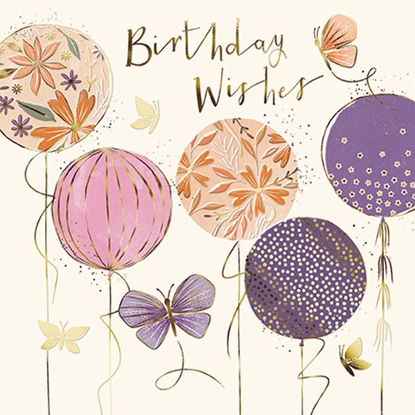 Embossed Card-Happy Birthday Balloons