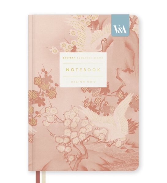 V&A B6 Premium Hard Cover Notebook-Cranes & Blossom