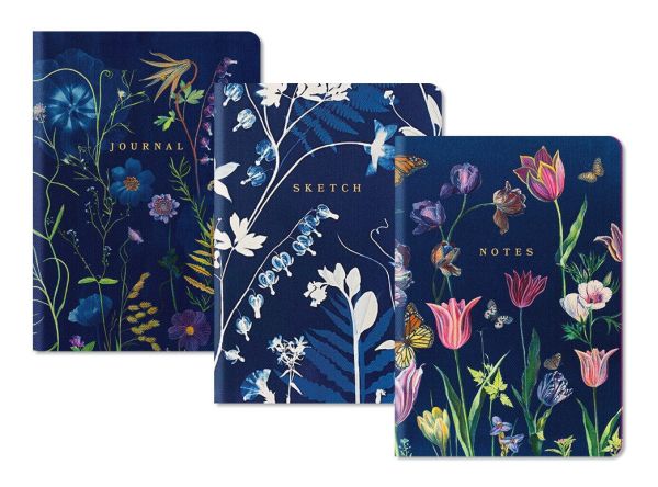 Kaleido Medium Notebook Set-Cyanotype Botanicals