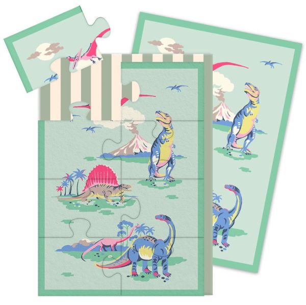 Jigsaw Card-8pc-Dinosaurs