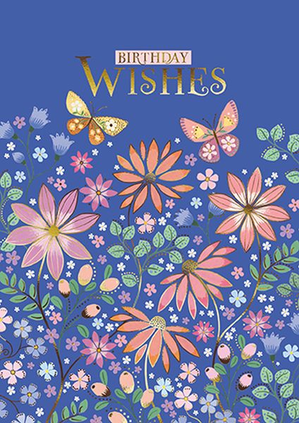 Foil Card-Dahlias in a Meadow