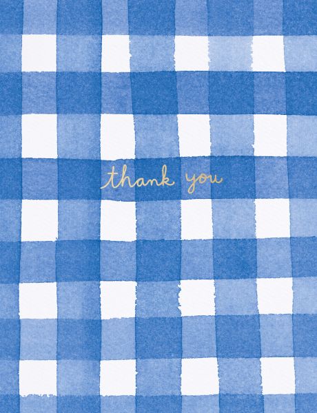 Foil Card-Purple Gingham thank you