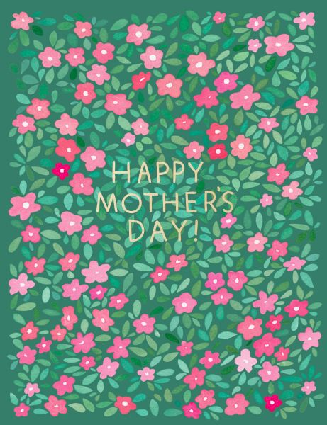Foil Card-Green Petals Mother's Day
