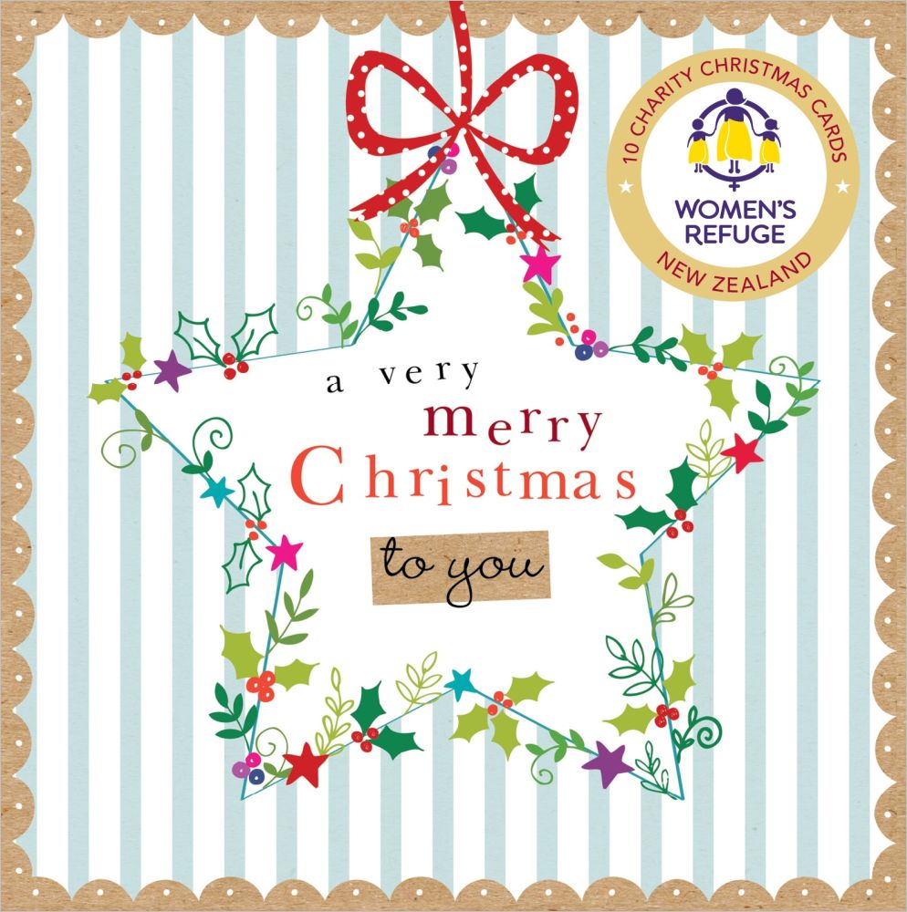 Christmas Card Wallet-Women's Refuge-Star Wreath