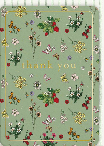 Laura Ashley Foil Card-Bee Garden Thank You