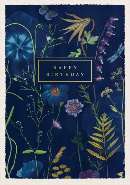 Foil Card-Birthday Forget Me Nots