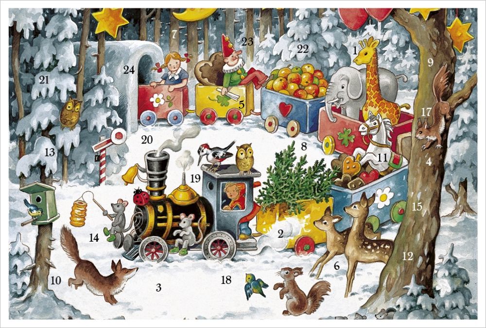 Advent Cal-Card-Wooden Train