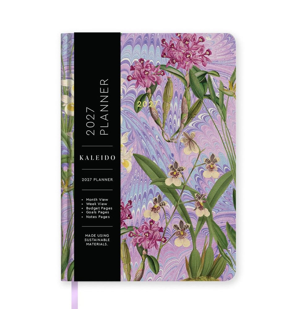 Kaleido A5 Hard Cover Diary-Orchids