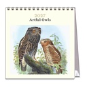 Vevoke Desk Calendar-Artful Owls