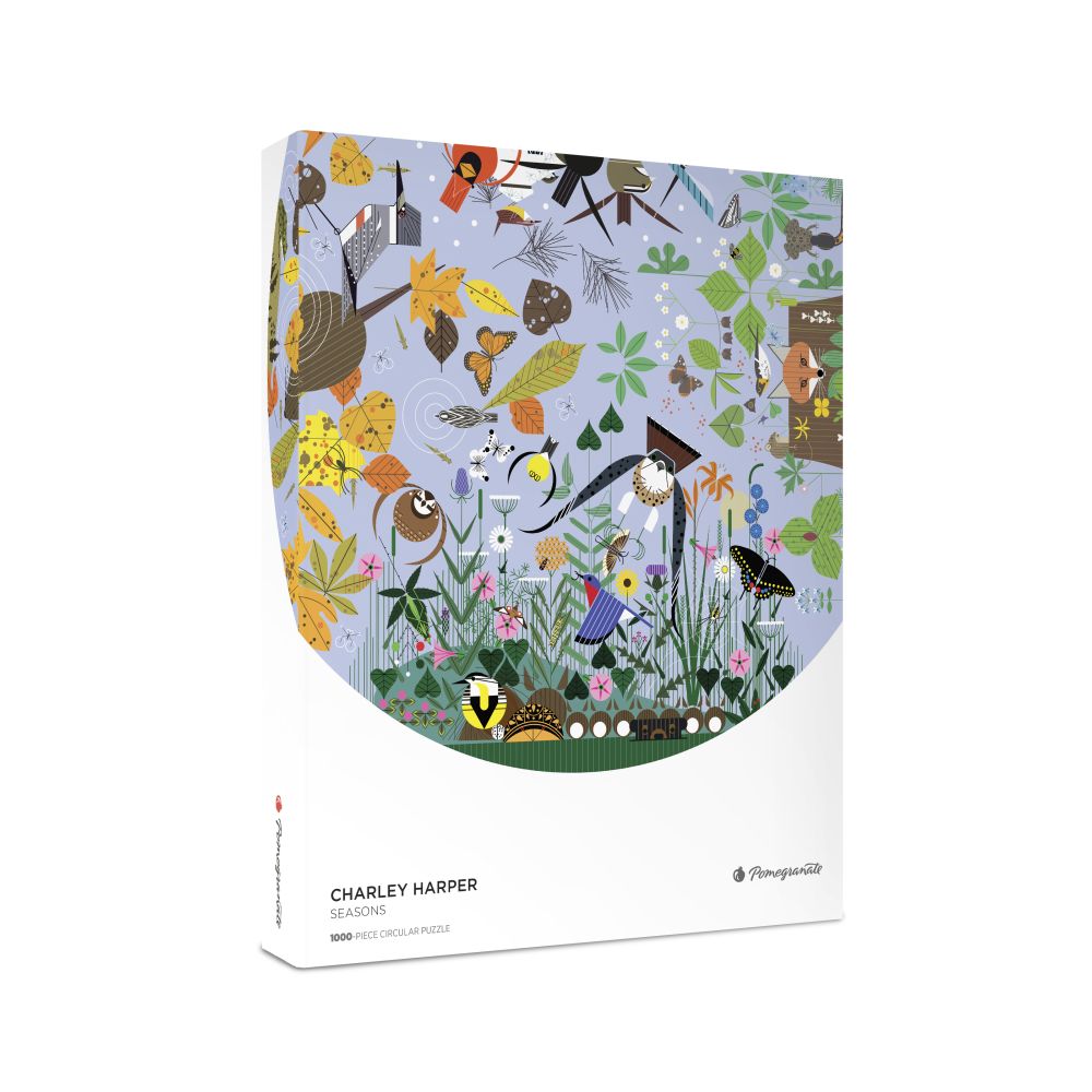 1000-Piece Circular Jigsaw Puzzle-Charley Harper-Seasons 