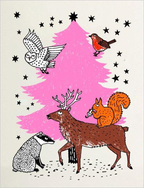 Card-Christmas Tree Animals