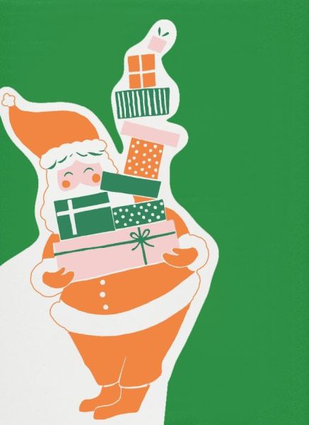 Cut Out Card-Father Christmas and Presents