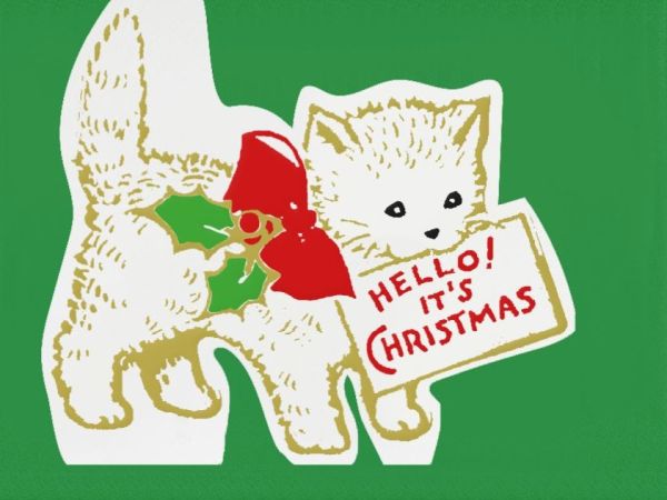Cut Out Card-Christmas Cat
