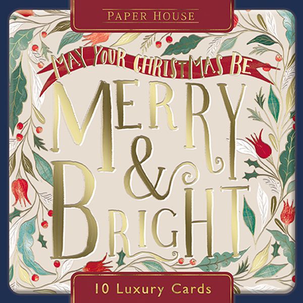Boxed Card Park of 10-Merry & Bright