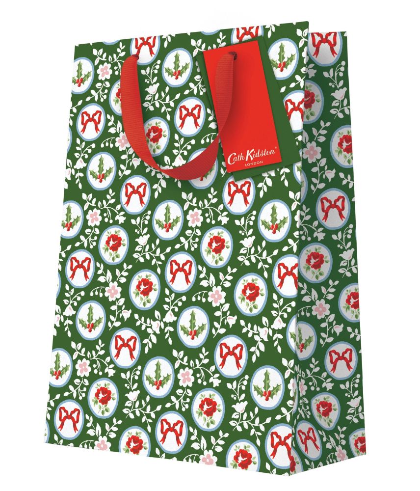 Gift Bag Large-Holly and Roses