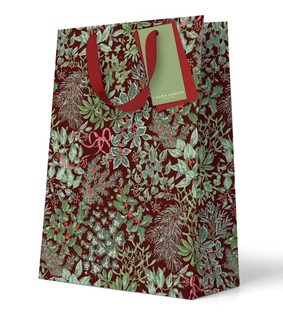 Gift Bag Large-Holly and Bows
