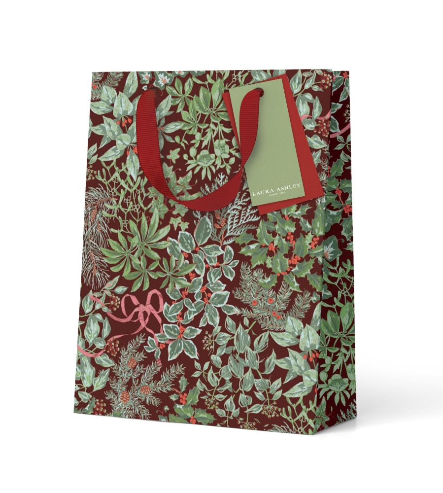 Gift Bag Medium-Holly and Bows