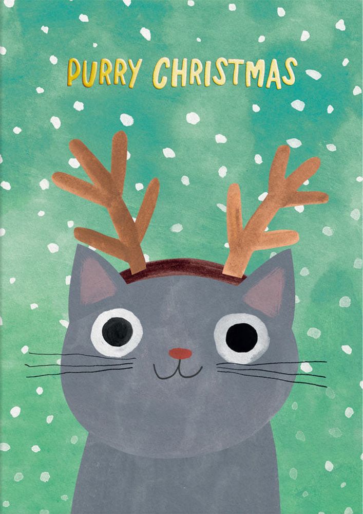 Foil Card-Reindeer Kitty