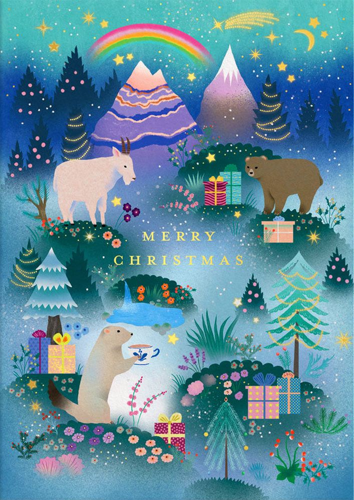 Foil Card-Christmas Mountain