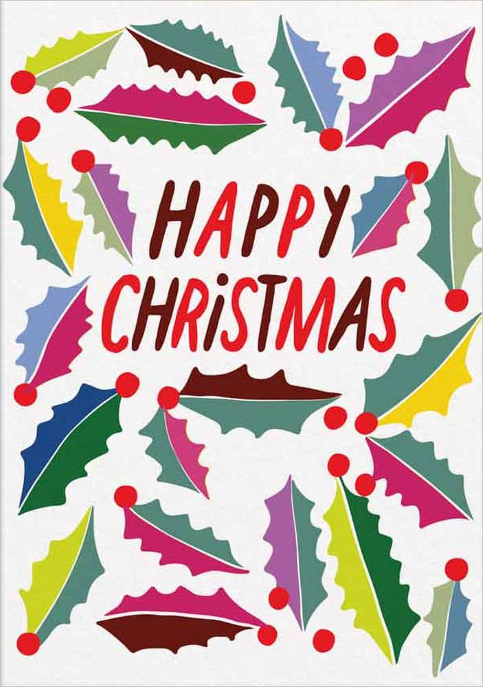 Card-Happy Christmas Holly