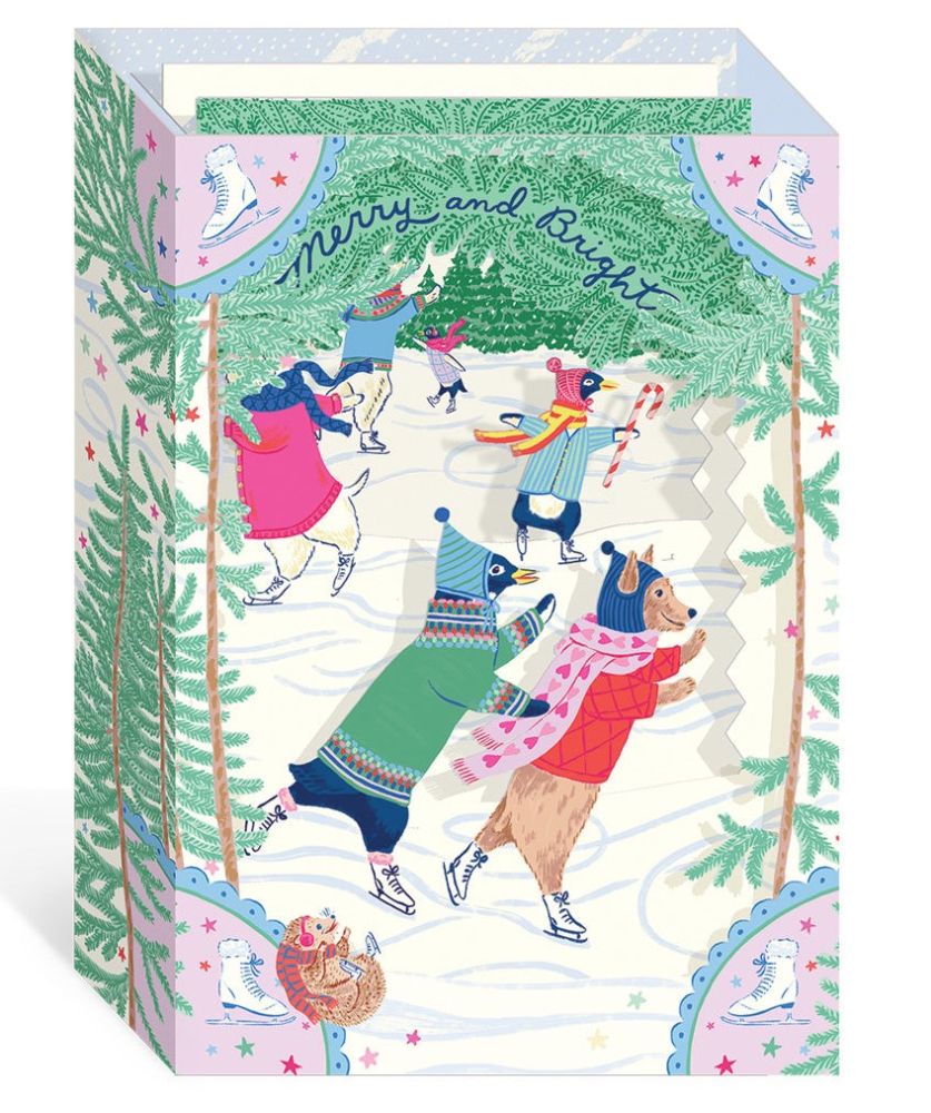 3D Pop-Up Card-Merry and Bright Skating