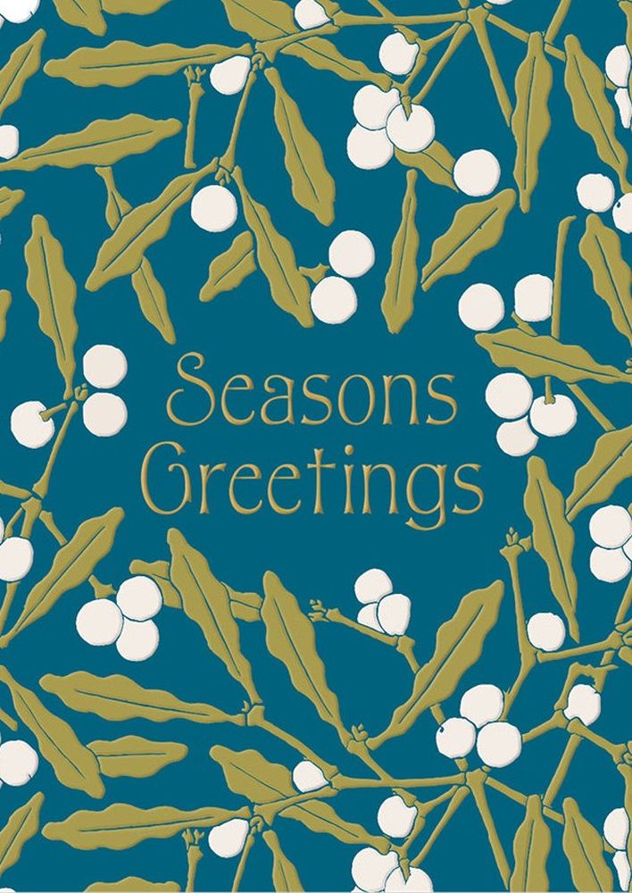 Foil Card-Seasons Greetings Mistletoe