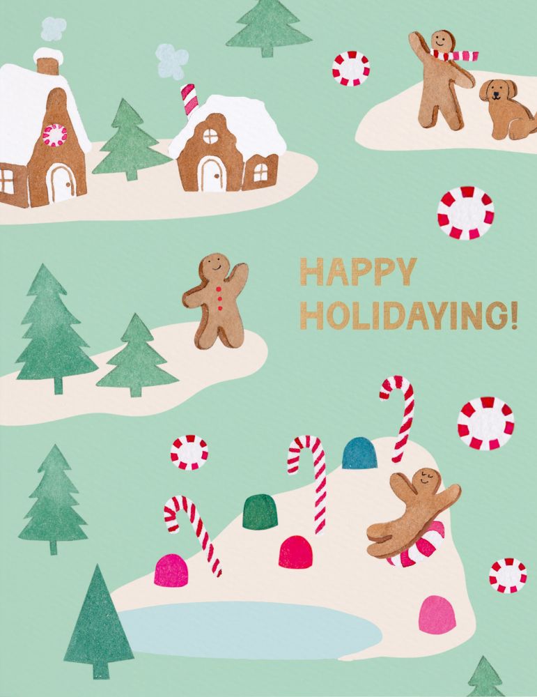 Foil Card-Gingerbread Village 